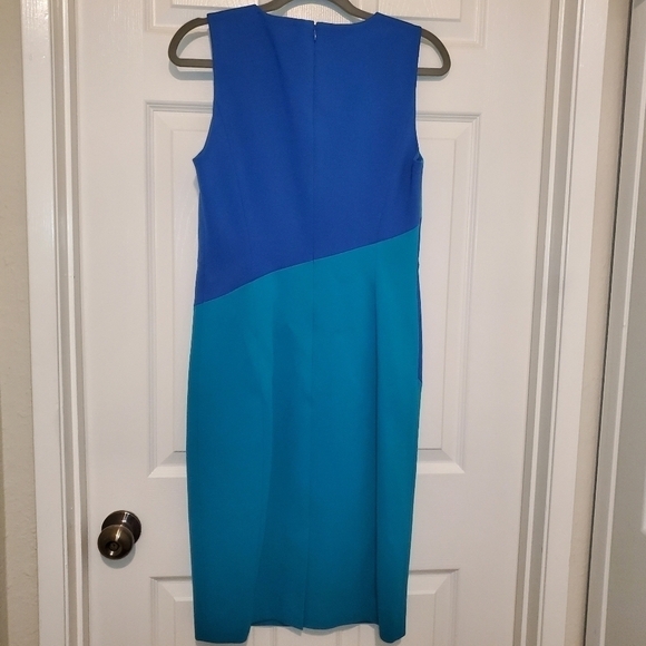 Classiques Entier Dress 6 Womens  Blue Green Colorblock Sheath Sleeveles… - Picture 5 of 11